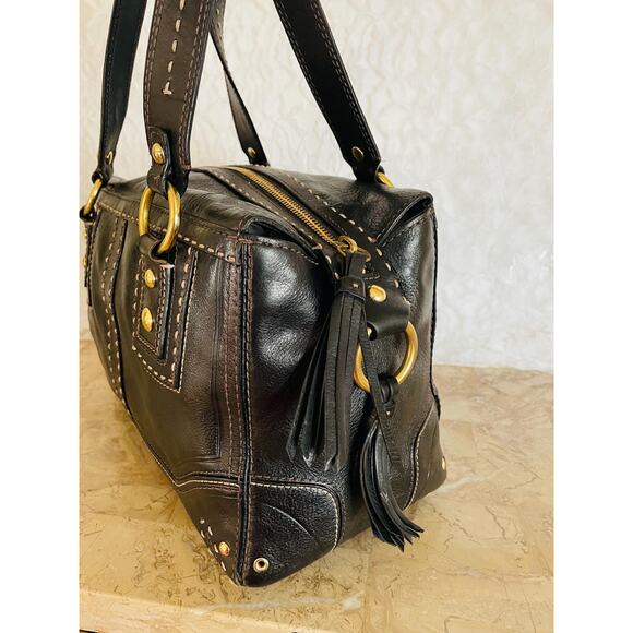 Rare Limited Edition Vtg Coach Hamptons Andrea black contrast stitching 10555 - Picture 3 of 9